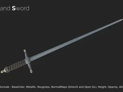 Scotland sword Low-poly 3D model