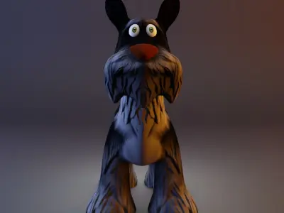Stylized dog Low-poly 3D model