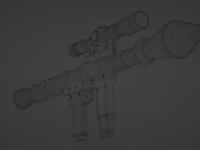 Rocket Launcher with Detailed Texturing Low-poly 3D model