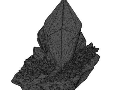 Aqua Crystal Rock Formation 3D model