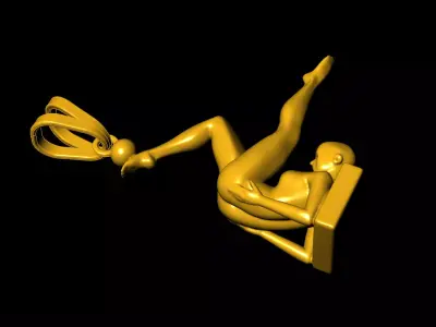 Pose Lady pendant charms - one inch pendant 3D print model