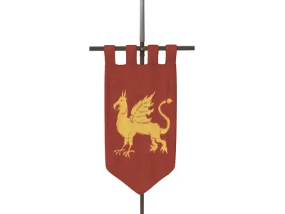medieval flag Low-poly 3D model