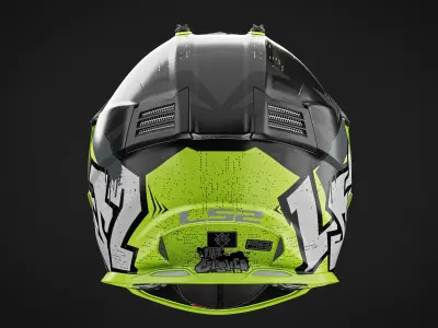 Motocross Helmet LS2 - Neon Version 3D model