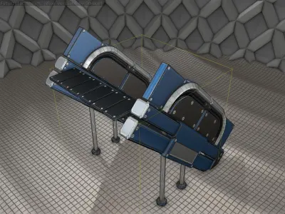 Sci-Fi Stairs - 24 - Blue Version Low-poly 3D model