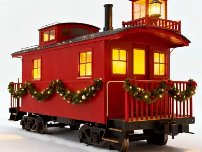 North Pole Lantern Caboose 3D Model Low-poly 3D model