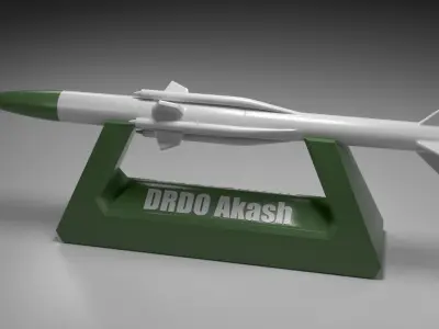 Rocket Missile DRDO Akash Low-poly 3D model