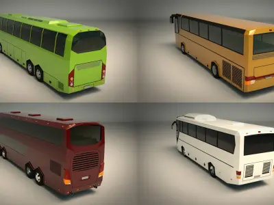 Low Poly Bus Pack 02