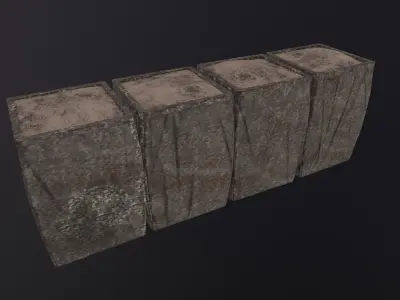 Military Hesco Barriers 3D Model Low-poly 3D model
