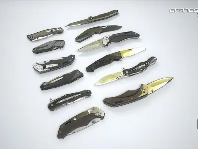 PBR Knife pack 2  Low-poly 3D model