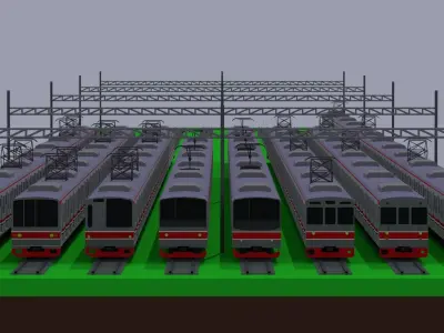 LowPoly Train Pack Free low-poly 3D model