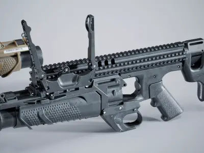 grenade Launcher FN 40 GL modular pack Low-poly 3D model