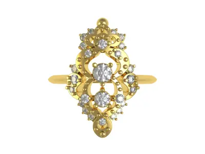 Antique Vintage Diamond Engagement Ring 3D print model