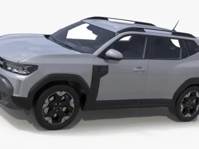Dacia Duster 2024 Crossover Simplified White 3D model