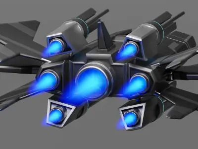 Sci-fi Spaceship 3D model by madzersolo