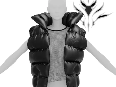 Exploring Digital Fashion Futuristic Techwear Puffer Vest 3D model