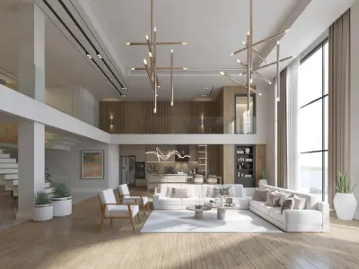 Luxury Modern Loft Villa Interior 3D model