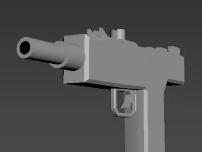 Low Poly 3D Model Of UZI Free low-poly 3D model