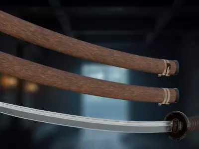 Katana001  Premium Japanese Sword  Game-Ready PBR Model Low-poly 3D model