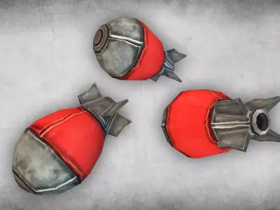 Cartoon Bomb 01 Low-poly 3D model