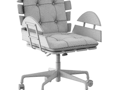  Brown Industrial Swivel Office Chair 3D model