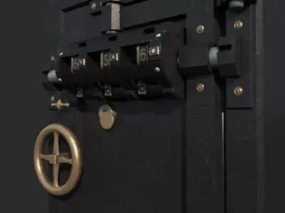 Antique furniture safe 3D model