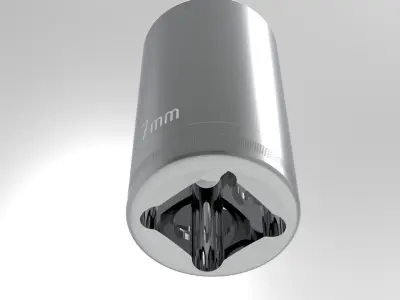 Deep Socket 7 mm 3D model