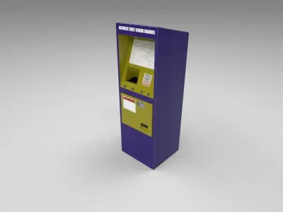 Automatic Ticket Vending Machine 3D Model Low-poly 3D model
