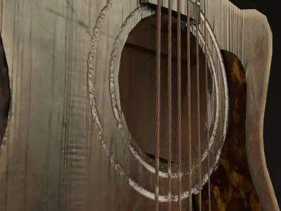 Guitar The Last Of Us Type Ellie Low-poly 3D model