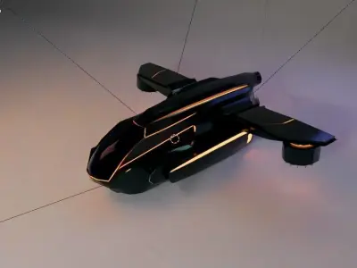 Spaceship Cruiser Low-poly 3D model