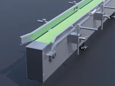 Plate chain conveyor belt 3D model