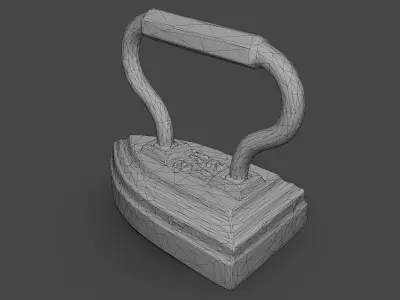 Small Old Antique Iron Low-poly 3D model