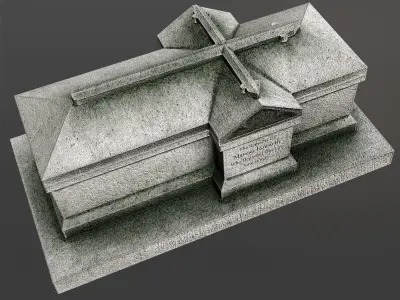 Chest Tomb 3 Low-poly 3D model