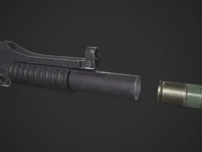 M203 Grenade Launcher Low-poly 3D model