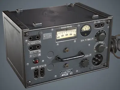 Radiostation WW2 Low-poly 3D model