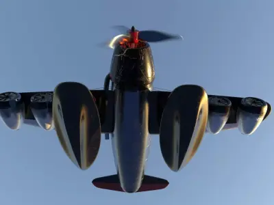 The OCEAN EYE vintage Surveillance aircraft Low-poly 3D model