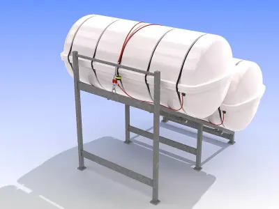 Liferaft on Sliding Rack 3D model