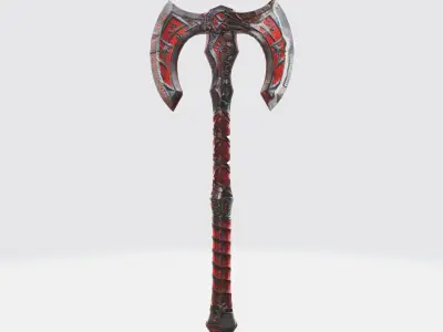 A medieval style battle axe 3D model