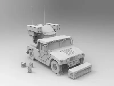AN-TWQ-1 Avenger - HMMWV M1097A2 3D print model
