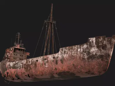 Abondened Ship Low-poly 3D model