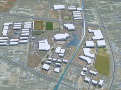 Huaian Jiangsu China 50km Free low-poly 3D model