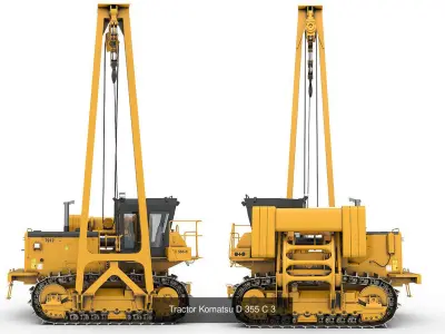 Excavator Tractor Forklift Komatsu  3D Model Pack