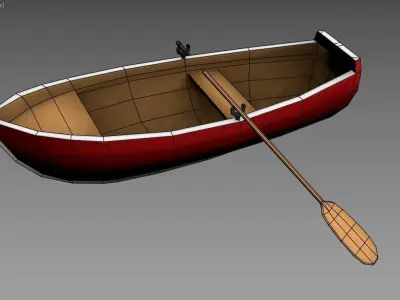 stylized Lowpoly Boat  Low-poly 3D model