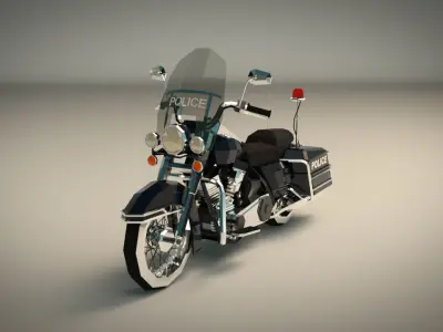 Low Poly Police Motorcycle 01 Low-poly 3D model