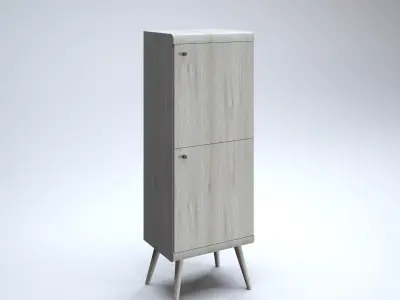 Tall Modern Cabinet Low-poly 3D model