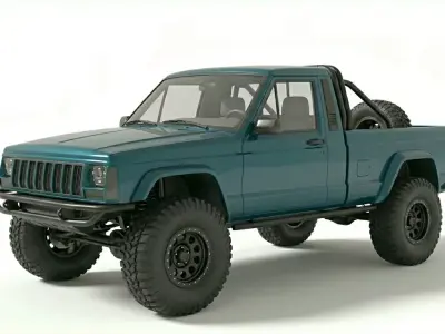 Rugged Teal Off Road Adventure Pickup 3D model