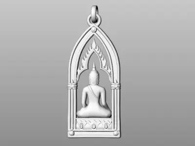 Buddha Pendant Thai Buddhist Amulet Antique Buddha Pendant 3D print model