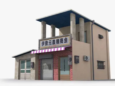 Japanese House x4 Low-poly 3D model purchase
