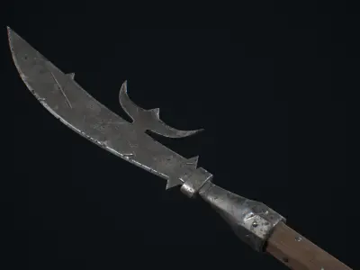 Medieval Weapon Fauchard -PBR- Game Ready Low-poly 3D model