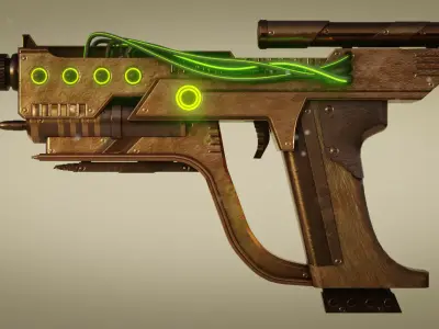 Steampunk Pistol Low-poly 3D model purchase