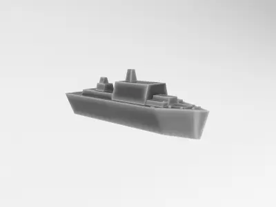 Cartoon Simple Warship v1 008 Low-poly 3D model